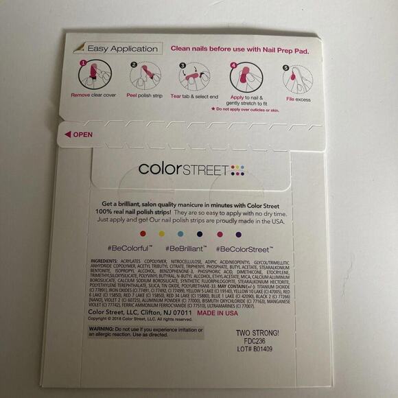 NWT Color Street "TWO STRONG" Nail Strips - Picture 3 of 5